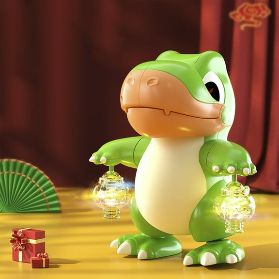 Green Green Musical Dinosaur Toy For Toddlers 3-5 Walking Dancing Electronic Robot Pet With Lights Interactive Kids Toys Boys Girls Gift