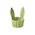 thumbnail image 1 of Green Green Paper Rope Woven Rabbit Ear Flower Basket Vase Arrangement Easter Gift Home Decor 9X6 Inch, 1 of 7