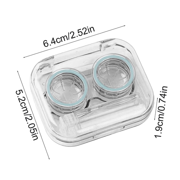 Green Green Portable Contact Lens Case Double Lens Compartments Built-In Tool Slot Plastic Travel Organizer