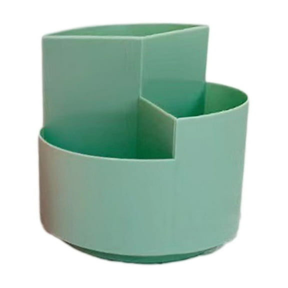 Green Green Rotating Desktop Organizer With Multiple Compartments For Pens Makeup Brushes Cosmetics Office Supplies 360 Degree Swivel Base Space Saving Design For Desk Dressing Table