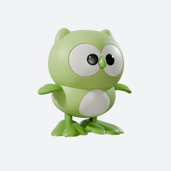 Green Green Wind Up Jumping Owl Toy For Kids Clockwork Hopping Plastic Animal Tabletop Toy For Children Play
