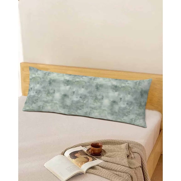 Green Grey Body Throw Pillow Cover Case, Couch Sofa Bed Pillowcase, Soft Decorative Pillow Protector, Modern Graffiti Abstract Art Retro Country 20x54Inch Long Reversible Pillow Shams with Zipper