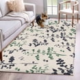 thumbnail image 1 of Green Grey Botanical Area Rugs 4'x6', Washable Small Throw Rugs for Office Bathroom, Rustic Country Spring Floral Summer Leaf Indoor Outdoor Rug Non-Slip Low Pile Carpet Runner Reversible Floor Mats, 1 of 8