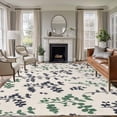 thumbnail image 1 of Green Grey Botanical Area Rugs 5'x8', Small Throw Rugs for Classroom Bedroom, Rustic Country Spring Floral Summer Leaf Indoor Outdoor Rug Non-Slip Low Pile Carpet Runner Reversible Floor Mats, 1 of 8