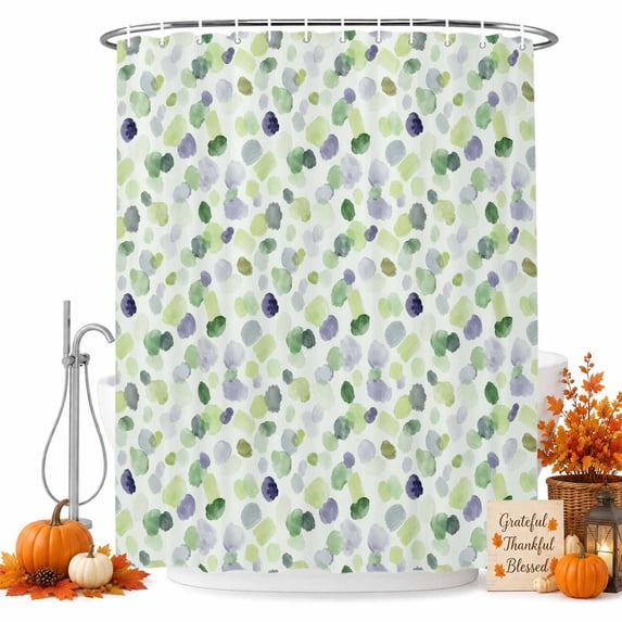 Green Grey Botanical Shower Curtain, Waterproof Shower Curtains for Bathroom, Abstract Art Garden Leaves Washable Fabric Bathtub Curtain Set Bath Decor with 12 Hooks Extra Long 72"x96"