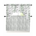thumbnail image 1 of Green Grey Botanical Swag Curtains for Living Room/Bedroom Windows, Spring Floral Summer Farmhouse Kitchen Curtains and Valances Set 36 Inch Length, Light Filtering Swags Valance Curtain Panels, 1 of 5