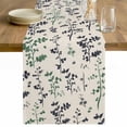 thumbnail image 1 of Green Grey Botanical Table Runner - 36 Inch Long Rustic Country Spring Floral Summer Leaf Cotton and Linen Blended Dress Scarves Farmhouse Table Runner for Kitchen Dining, Coffee Table, 13" x 36", 1 of 8