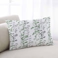 thumbnail image 1 of Green Grey Botanical Throw Pillow Covers, Spring Floral Summer Farmhouse Soft Breathable Pillow Cases with Invisible Zipper for Sleeping, Toddler Pillowcases for Couch Bed Sofa Chair 12x20 Inches, 1 of 9