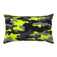 Green Grey Camouflage Pillow Cases Queen Envelope Closure Pillow