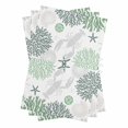 thumbnail image 1 of Green Grey Coastal Kitchen Towels Set of 3, Water Absorbent Dish Towel, Summer Lobster Coral Nautical Decorative Hand Towels - Quick Drying Cloth for Cooking Baking, 18x28 Inch, 1 of 8