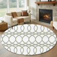 thumbnail image 1 of Green Grey Geometric Round Rug 5ft Washable Circle Kitchen Rugs Non Slip Abstract Modern Twisted Lines Art Large Area Rug Indoor Floor Carpet for Bedroom Living Room Home Office Dining Room Nursery, 1 of 8