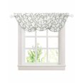 thumbnail image 1 of Green Grey Geometric Sheer Waterfall Valance Curtains for Window, Abstract Modern Twisted Lines Art Rod Pocket Sheer Topper Swag Curtains for Living Room, Kitchen 38.5"W x 47.2"L, 3 Panels, 1 of 7