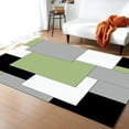 thumbnail image 1 of Green Grey Irregular Geometric Area Rug, Modern Simple Color Block Non Slip Noise Reduction Large Area Rugs, Easy Care Durable Carpet For Living Room Bedroom Office Decor Mat 5x6ft, 1 of 6