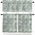 thumbnail image 1 of Green Grey Kitchen Curtains and Valances Set, Rod Pocket Curtains Tier Farmhouse Window Curtains 24 Inch Length, Modern Graffiti Abstract Art Retro Country 3 Piece Kitchen Curtains Set, 1 of 6