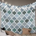 thumbnail image 1 of Green Grey Morocco Pattern Tapestry for Bedroom Wall Hanging Tapestry,Turquoise Modern Moroccan Geometric Ceiling Backdrop Tapestries Poster Blanket Wall Decor for Teens Room Living Room 39" x 59", 1 of 8