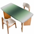 thumbnail image 1 of Green Grey Ombre Table Cloths for 3 Foot Rectangle Tables, Farmhouse Gradient Minimalist Patio Waterproof Elastic Fitted Tablecloths, Washable Rectangular Table Cover for Camping, 1 of 8