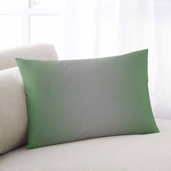 Green Grey Ombre Throw Pillow Covers, Modern Gradient Abstract Art Soft Breathable Pillow Cases with Invisible Zipper for Sleeping, Standard Pillowcases for Couch Bed Sofa Chair 20x26 Inches