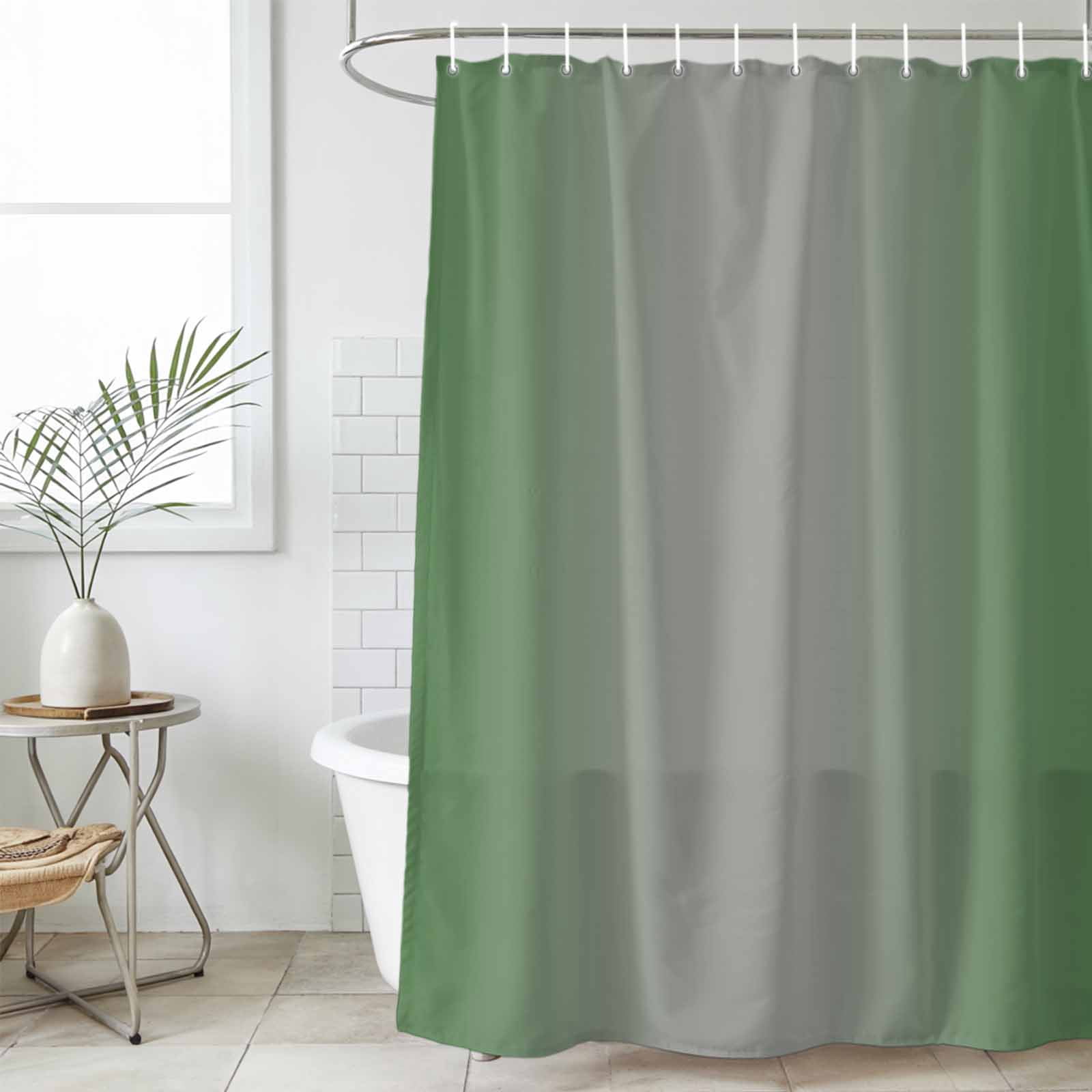 Green And Gray Shower Curtain