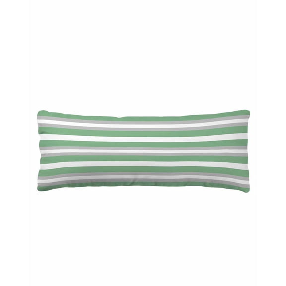 Green Grey Stripe Body Pillow Cover 20 x 54 Inch Decorative Pillow Cover Minimalist Farmhouse Striped Lumbar Pillowcase Seasonal Rectangle Cushion Case for Couch Sofa Bed Living Room