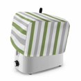 thumbnail image 1 of Green Grey Stripe Toaster Cover 2 Slice, Modern Farmhouse Vertical Striped Dustproof Bakeware Oven Protector with Top Hook, Waterproof Small Kitchen Appliance Toasters Dust Cover, 11"x6"x8", 1 of 9