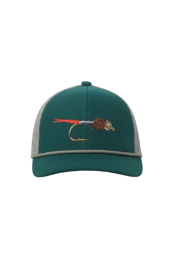 Green/Grey Lure 6-Panel Fishing Cap  Structured, Embroidered, Snapback, One Size