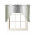 thumbnail image 1 of Green Grey Swag Valances for Windows, Small Curtains Drapes, Gray Farmhouse Modern Rustic Kitchen Window Curtains Over Sink Rod Pocket Window Treatment Valance for Bedroom/Bathroom 56"x36", 1 of 5