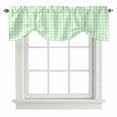 thumbnail image 1 of Green Grid Tie Up Valance Curtains for Windows, Kitchen Curtains Window Treatments, Checkered Plaid Gingham Lattice Trellis Print Short Window Shades Valances for Bedroom Bathroom Cafe 42"x18", 1 of 8