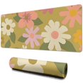 thumbnail image 1 of Green Groovy Flowers Gaming Mouse Pad - Large 31.5x11.8 inch with Non-Slip Rubber Base - Enhances Gaming & Adds Charm to Any Office Desk, 1 of 7