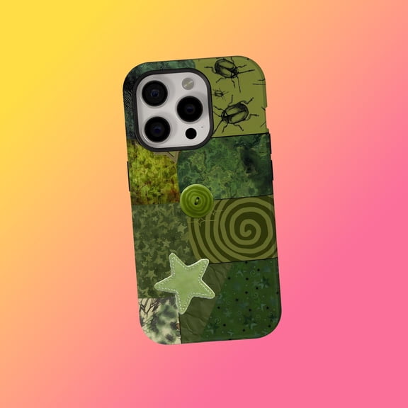 Green Grunge Collage Tough Phone Case for Apple iPhone 11, 11 Pro, 12, 12 Pro, 13 mini