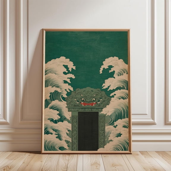 Green Guardian Door Poster, Unframed Paper Poster 8x10in