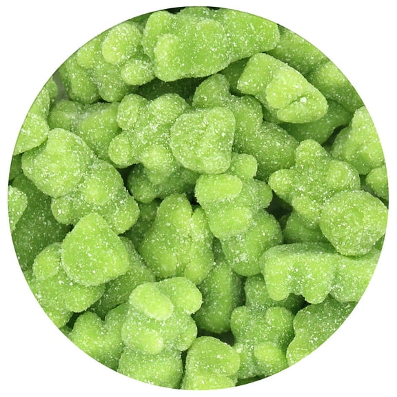 Green Gummy Bears Sugared, Green Candy Green Apple Flavored, The Hampton Popcorn & Candy Company, 2.2 Pound Bag (Pack of 1)