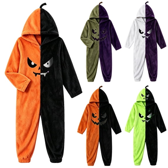 Green Halloween Costumes For Women Adult Polyester Pumpkin Pajamas Women,Oversized One Piece Jumpsuit,Winter Warm Plush Long Sleeve Loose Cozy Pajama 4XL