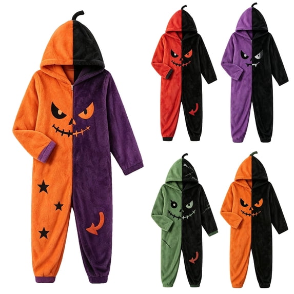 Green Halloween Skeleton Onesie Adult Polyester Pumpkin Jumpsuit Pajama Loungewear,Cosplay Costume,Winter Warm Plush Long Sleeve 2XL