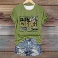 thumbnail image 1 of Green Halloween Spooky Shirt for Women Crew Neck Funny Halloween Party, Comfortable, Soft, Lightweight, Relaxed, Short Sleeve, 4XL, 1 of 4