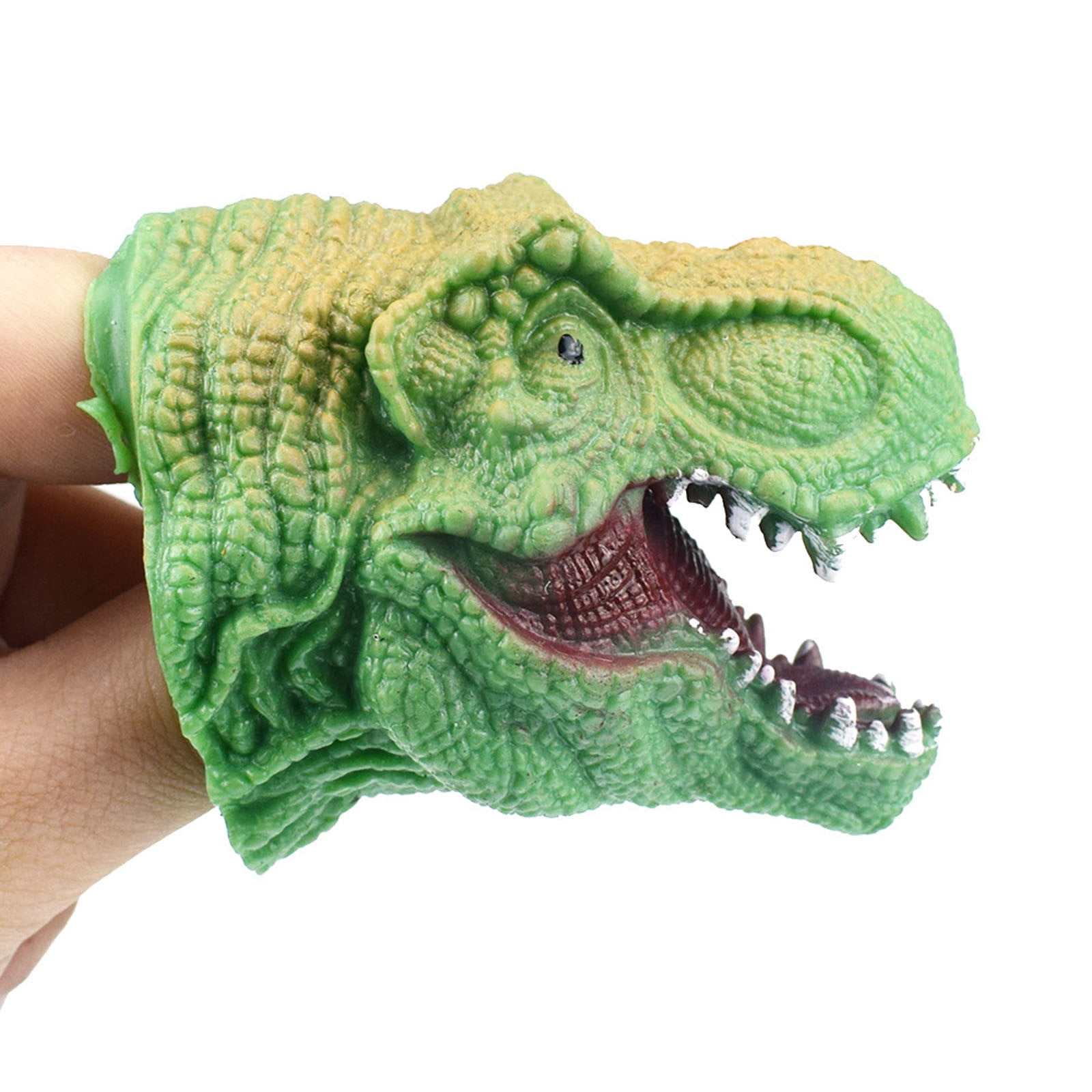 Green Hand Puppets Role Play Realistic Dinosaur Finger Glove Toys