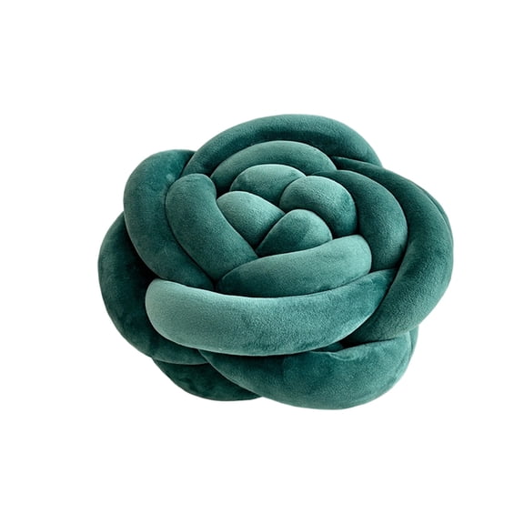 Green Hand Woven Throw Pillow With Rose Design For Living Room And Bedroom Decor