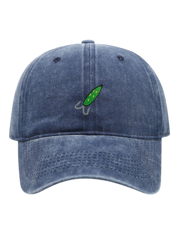 Green Hard Bait Fishing Lure Embroidered Vintage Washed Cotton Dad Hat, Adjustable Adult Outdoor Angler Cap for Men Women Fishing Lovers