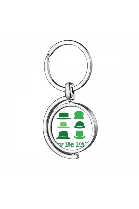 Green Hat Chinese Joke Fate Rotating Keychain Metal Keyring Holder