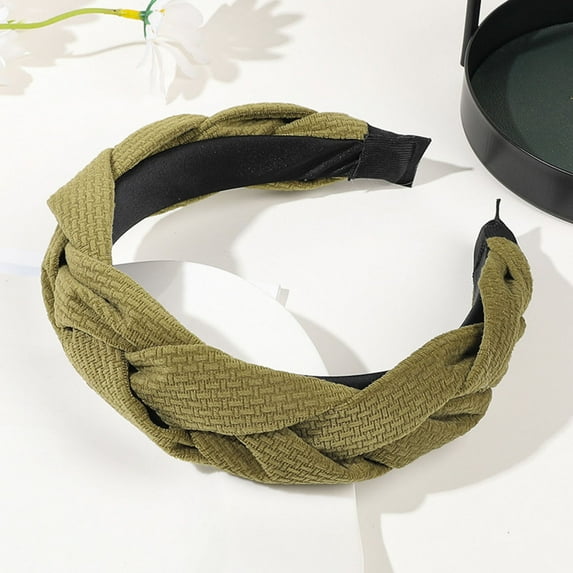 Green Headband for Women Flannel Twist Headband Knotted Headband Hair Accessories Face Wash Headband