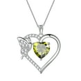 thumbnail image 1 of Green Heart Necklace Butterfly August Birthstone Necklace Peridot Crystal 925 Sterling Silver Pendant Jewelry Women Birthday Mother's Day Gift, 1 of 10