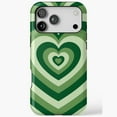 thumbnail image 1 of Green Heart Pattern iPhone Case 17 11 12 13 14 15 16 Pro Max, 1 of 2