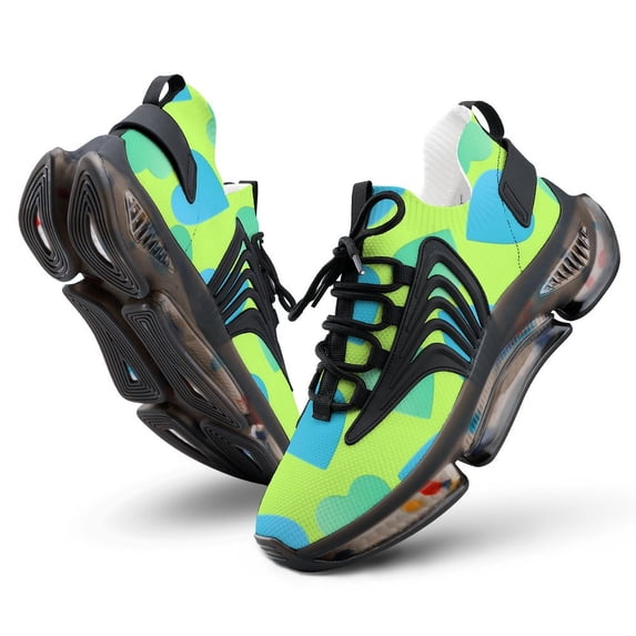 Green Heart Walking Shoes for Men Woman Lightweight Tennis Fashion Elastic Sports Shoes Cushion Basketball Shoes