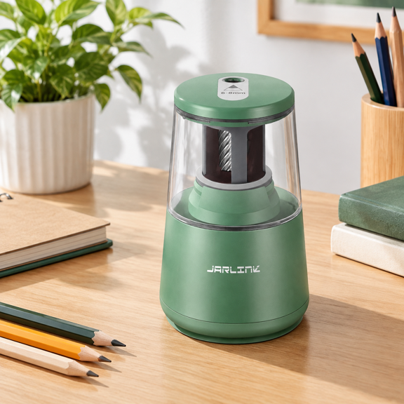 Green Heavy Duty Electric Pencil Sharpener, 6.85 x 3.43 x 3.35 in