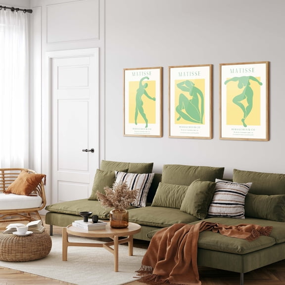 Green Henri Matisse Prints Set Gallery Wall Art Museum Poster Set 3