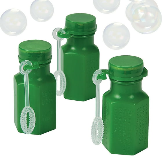 Green Hexagon Bubble Bottles - Toys - 48 Pieces