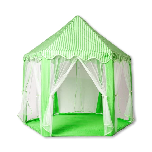 Green Hexagon Fantasy Castle Play Tent | Princess Playhouse for Kids, Indoor and Outdoor Activities | Toys & Games, Imaginative Playtime with Role Play | 53 x 47 x 55 Inches