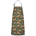 thumbnail image 1 of Green Highland Cow Daisy Pattern Apron-Garden Aprons for Women with Pockets-Cotton Linen Waterproof Kitchen Cooking Gardening Aprons Adjustable for Kitchen,Cooking,BBQ and Salon 33x27 Inch, 1 of 7
