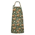 thumbnail image 1 of Green Highland Cow Daisy Pattern Apron-Garden Aprons for Women with Pockets-Cotton Linen Waterproof Kitchen Cooking Gardening Aprons Adjustable for Kitchen,Cooking,BBQ and Salon 33x27 Inch, 1 of 7