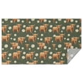 thumbnail image 1 of Green Highland Cow Daisy Pattern Rectangle Tablecloth 60"x102",Waterproof Polyester Rectangle Table Cloth, Wipeable Spillproof Polyester Tablecloth for Dining, Camping, Indoor and Outdoor, 1 of 6