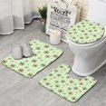 thumbnail image 1 of Green Highland Cow Flower Pattern Bathroom Rugs Sets 3 Piece,Toilet Cover Set,Absorbent Non Slip Bathroom Mats Sets with U-Shaped Contour Rug Toilet Rug Set, 1 of 5